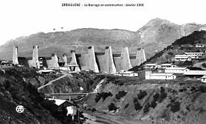 ERRAGUENE - BARRAGE VUE D'AVAL- JANVIER 1960